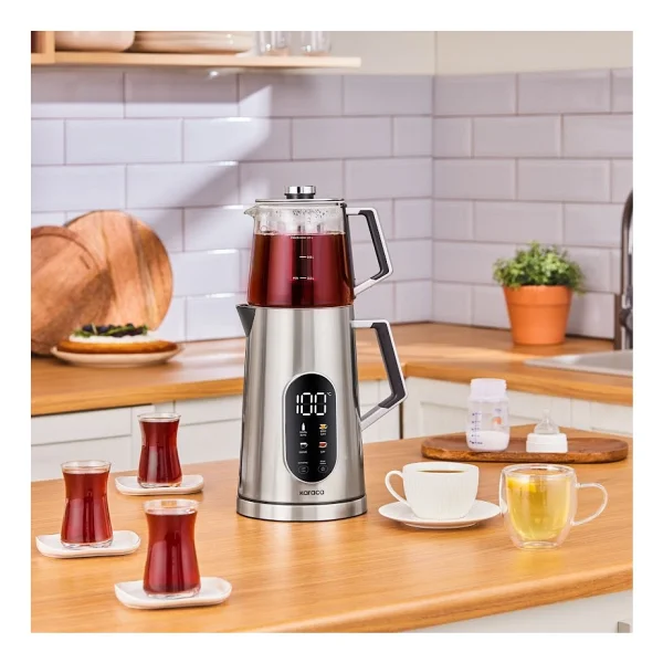 Karaca Cool Touch 1503 1500 W Inox Cam Demlikli Çay Makinesi - Görsel 2