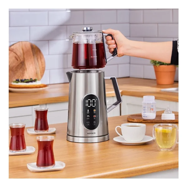 Karaca Cool Touch 1503 1500 W Inox Cam Demlikli Çay Makinesi - Görsel 4