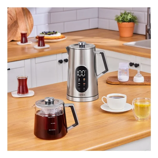 Karaca Cool Touch 1503 1500 W Inox Cam Demlikli Çay Makinesi - Görsel 6