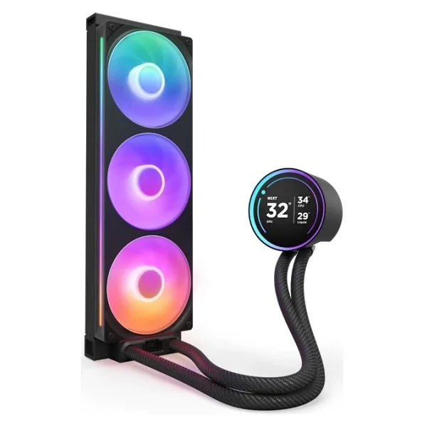 Nzxt Kraken Elite RGB Ips Lcd Rl-Kr36e-B2 Siyah 360 Mm İşlemci Sıvı Soğutucu - Görsel 4