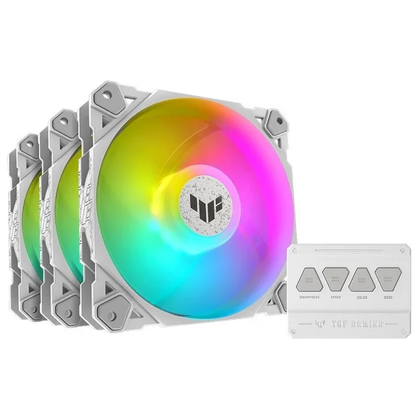 Asus Tuf Gaming Tf120 Beyaz Argb 3'lü 12 Cm Kasa Fanı - Görsel 3