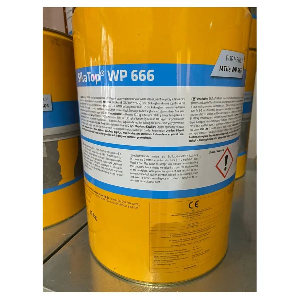 Sikatop Wp 666 Çimento Ve Akrilik Esaslı, Tam Esnek Su Yalıtım Malzemesi 30kg(20+10) - 30 Kg - Görsel 3
