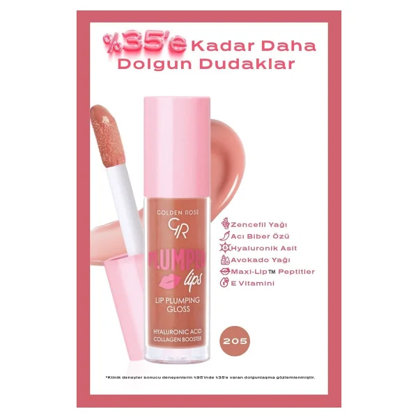 Golden Rose Plumped Lips Lipgloss No: 209 - Dolgunlaştırıcı Etkili Ve Nemlendirici Parlatıcı - Görsel 9