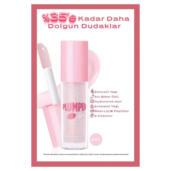 Golden Rose Plumped Lips Lipgloss No: 209 - Dolgunlaştırıcı Etkili Ve Nemlendirici Parlatıcı - Görsel 7
