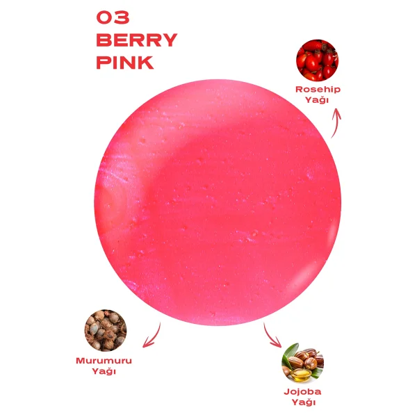 Golden Rose Sweet Kiss 03 Berry Pink Dudak Yağı - Görsel 8