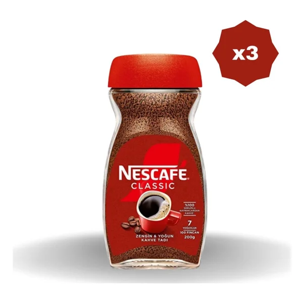 Nescafe Nestle Classic Cam 200 Gr - (3 Adet) - Görsel 2
