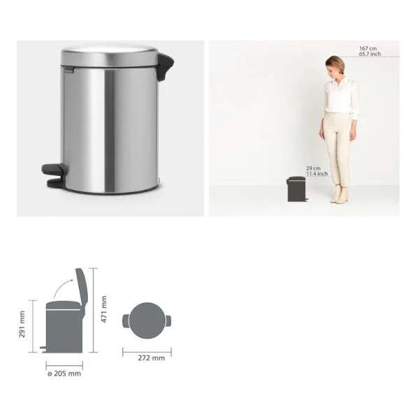 Brabantia Newicon 5 Lt Pedallı Çöp Kovası - Görsel 2