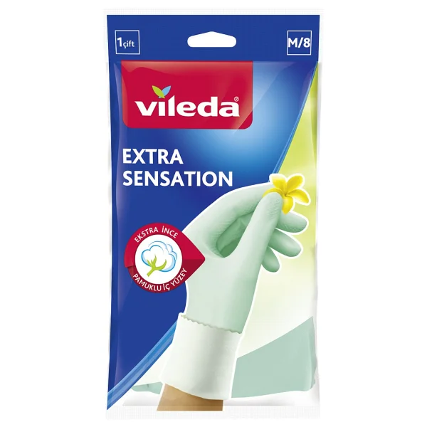 Vileda Extra Sensation Orta Boy Temizlik Eldiveni - Görsel 3