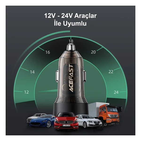 Acefast B12 60 W Hızlı Araç Şarj Aleti - Görsel 6