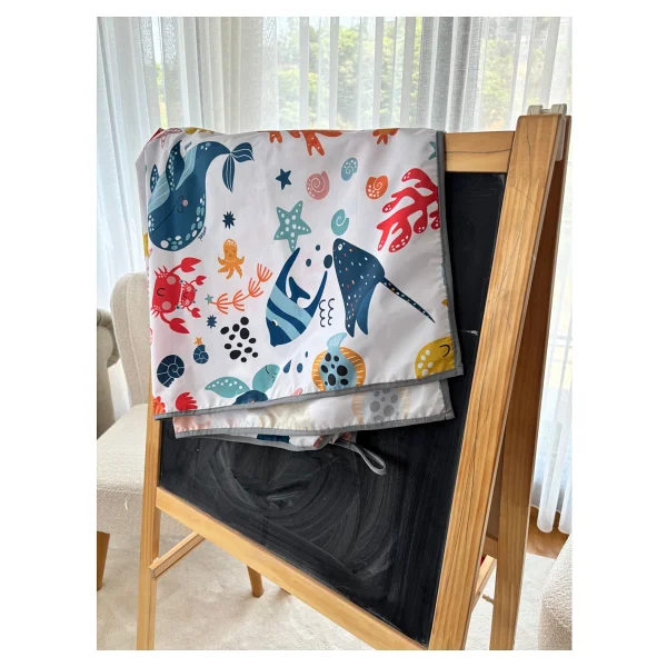 Yorni 145x150cm, Ocean, Sıvı Geçirmeyen Çok Amaçlı Aktivite Örtüsü; Yer, Masa Ve Yatak Için, Makinede Yıkanabilir - Beyaz - 145 X 150 Cm - Görsel 3