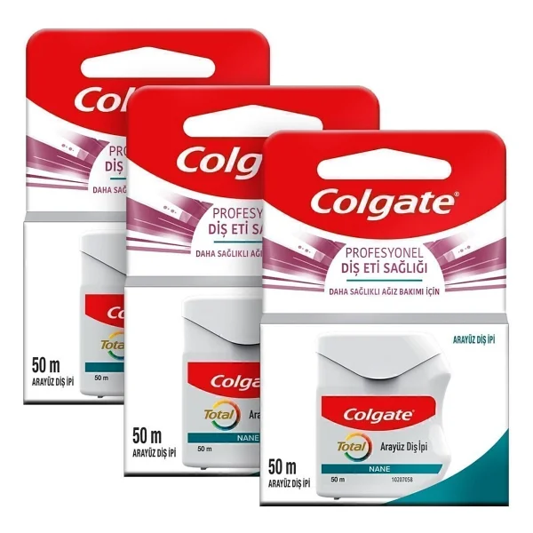 Colgate Total Profesyonel Diş Eti Sağlığı Nane Aromalı 50 M 3 Adet Diş İpi - Görsel 9