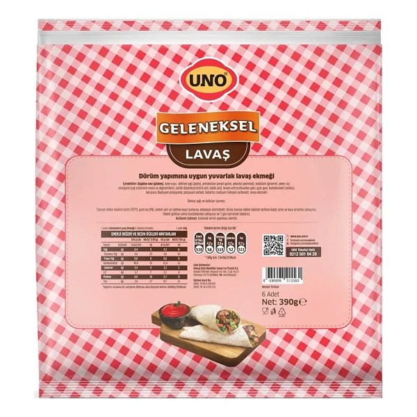 Uno Geleneksel Lavaş 25 Cm 6'lı 390 Gr - Görsel 2