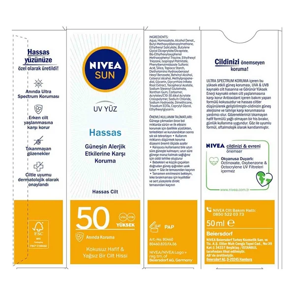 Nivea Hassas Yatıştırıcı 50 Ml 50 Faktör Güneş Kremi - Görsel 2