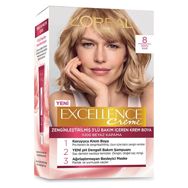 L'oreal Paris Excellence Creme 8 Koyu Sarı Saç Boyası - Görsel 2