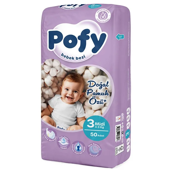 Pofy 3 Numara Midi 50'li Bebek Bezi - Görsel 9