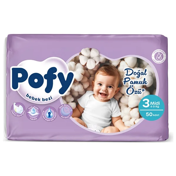 Pofy 3 Numara Midi 50'li Bebek Bezi - Görsel 10