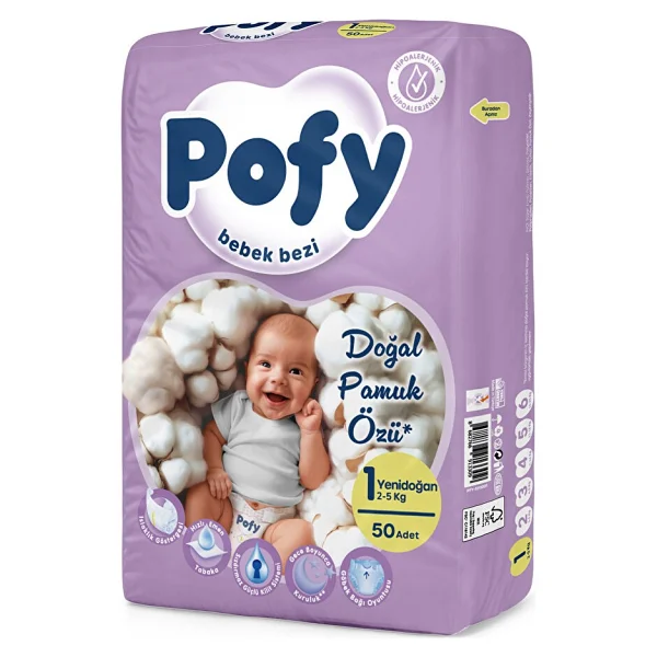 Pofy 1 Numara Yenidoğan 50'li Bebek Bezi - Görsel 2