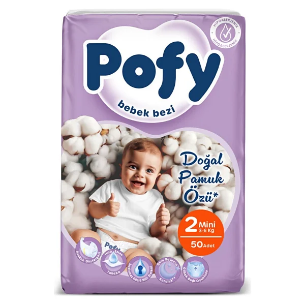Pofy 2 Numara Mini 50'li Bebek Bezi - Görsel 6