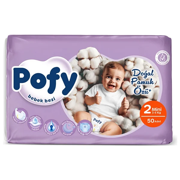 Pofy 2 Numara Mini 50'li Bebek Bezi - Görsel 3