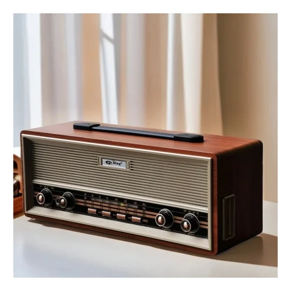 Coverzone Midi Boy Retro Radyo Bluetooth Destekli Taşınabilir Radyo - Fm/Am/Sw Frekans, USB/Tf Kart Girişli, 2x8w Hoparlör, Şarjlı Ve Kablolu Kullanım 35cm X 14cm Px-630bt (Px-630bt - Kahverengi) - Görsel 6
