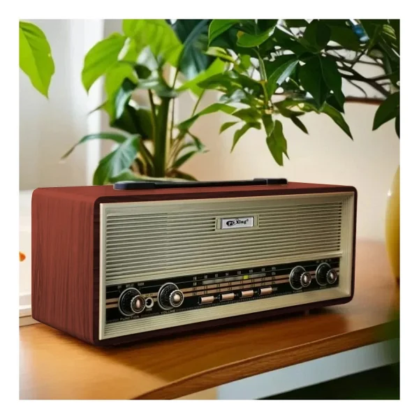 Coverzone Midi Boy Retro Radyo Bluetooth Destekli Taşınabilir Radyo - Fm/Am/Sw Frekans, USB/Tf Kart Girişli, 2x8w Hoparlör, Şarjlı Ve Kablolu Kullanım 35cm X 14cm Px-630bt (Px-630bt - Kahverengi) - Görsel 2