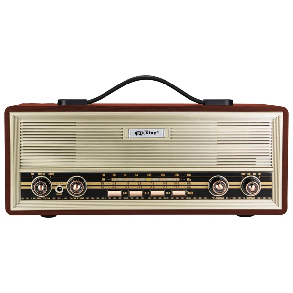 Coverzone Midi Boy Retro Radyo Bluetooth Destekli Taşınabilir Radyo - Fm/Am/Sw Frekans, USB/Tf Kart Girişli, 2x8w Hoparlör, Şarjlı Ve Kablolu Kullanım 35cm X 14cm Px-630bt (Px-630bt - Kahverengi) - Görsel 4