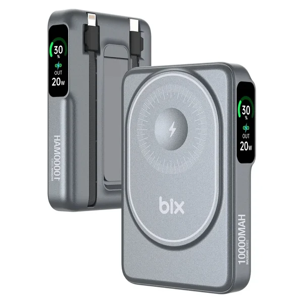 Bix Tpb16 Gri 10000 mAh Hızlı Şarj Magsafe Powerbank - Görsel 8