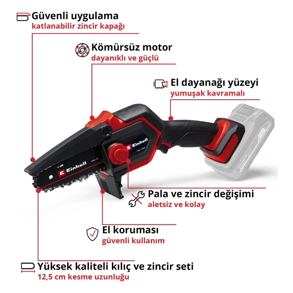 Einhell Gp-Lc 36/35 Li + Ge-Ps 18/15 Li Bl - Akülü Kömürsüz Dal Kesme Seti (2 Adet 4,0 Ah Akü Ve Şarj Cihazı Dahildir) - Görsel 3