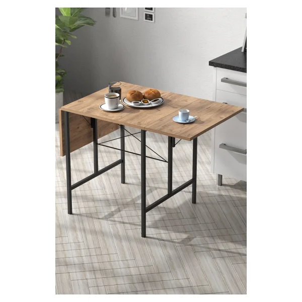 Retodesign Katlanır Mutfak Masası Modern Ahşap Tasarım 1625 Kullanışlı Ve Şık - Görsel 8