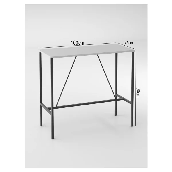 Retodesign Beyaz Bar Mutfak Masası / Yemek Masası 1058b - Görsel 3