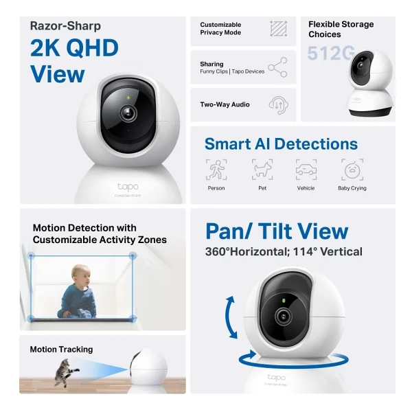 Tp-Link Tapo C220 2k 360 Derece Gece Görüşlü Ip Wi-Fi Güvenlik Kamerası - Görsel 10