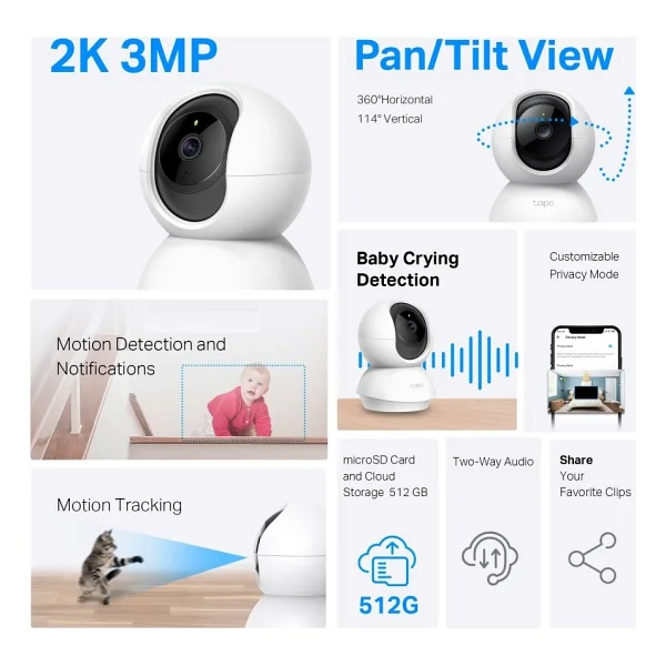 Tp-Link Tapo C210 3 Mp 2k Ip Wi-Fi Güvenlik Kamerası - Görsel 2