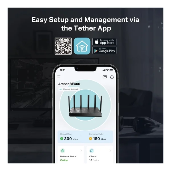 Tp-Link Archer Be400 5 Port 6500 Mbps Router - Görsel 9