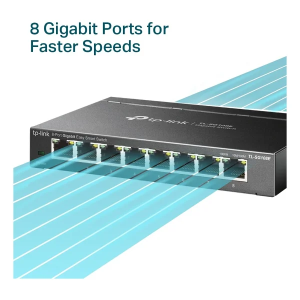 Tp-Link Tl-Sg108e 8 Port 10/100/1000 Mbps Gigabit Switch - Görsel 5