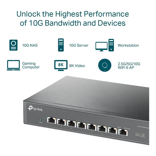 Tp-Link Tl-Sx1008 8 Port 10/100/1000 Mbps Gigabit Switch - Görsel 6