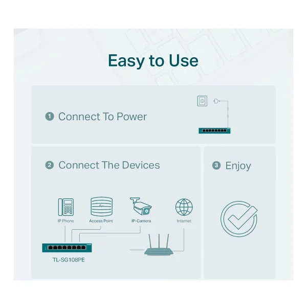 Tp-Link Tl-Sg108pe 8 Port Switch - Görsel 7