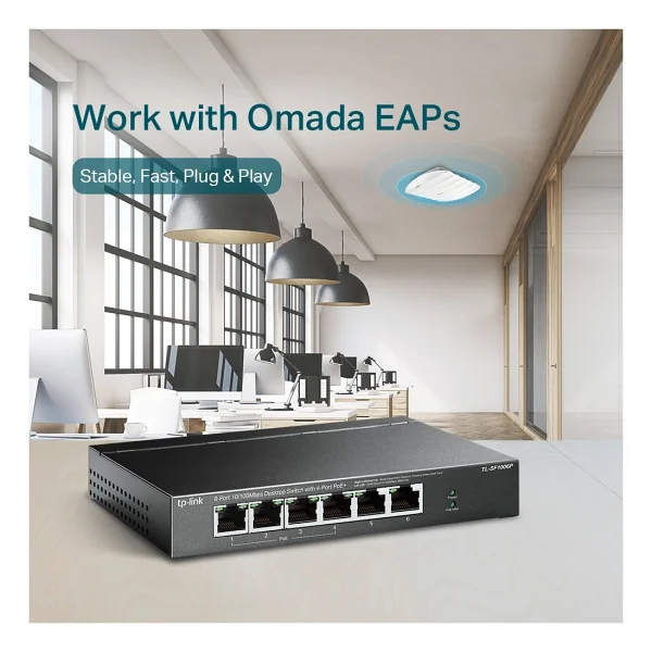 Tp-Link Tl-Sf1006p 6 Port 10/100 Mbps Switch - Görsel 5