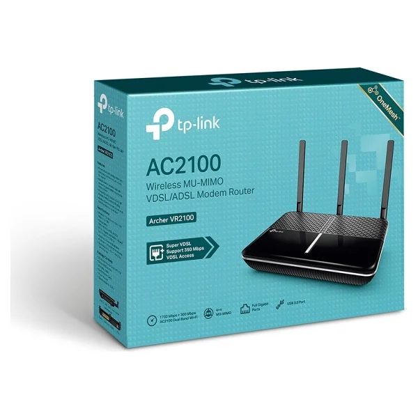 Tp-Link Archer Vr2100 4 Port 2100 Mbps 5ghz Vdsl2 Modem - Görsel 3