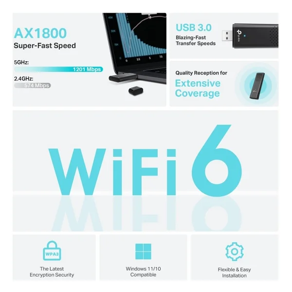 Tp-Link Archer Tx20u 1800 Mbps Kablosuz Ağ Adaptörü - Görsel 4