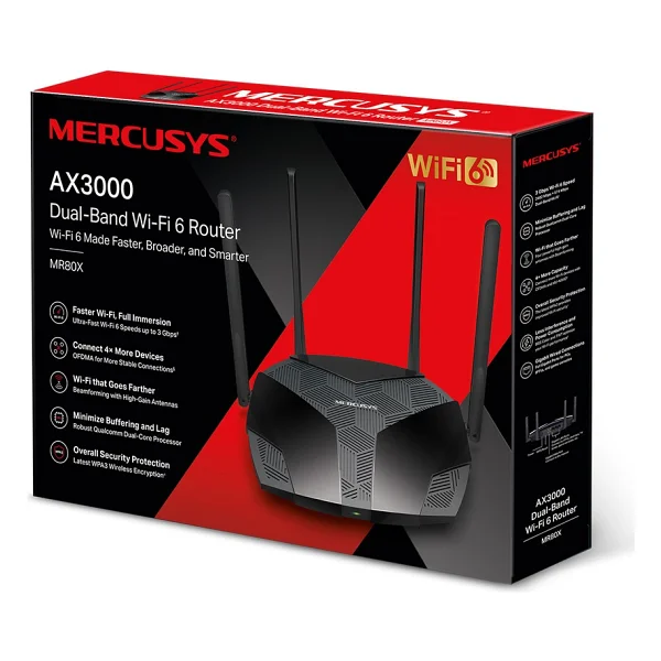 Mercusys Mr80x 3 Port 3000 Mbps Router - Görsel 6