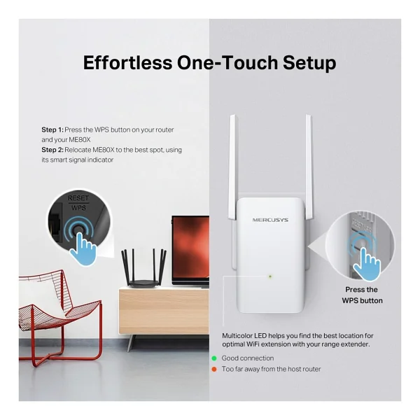 Mercusys Me80x 3000 Mbps Wi-Fi Güçlendirici - Görsel 7