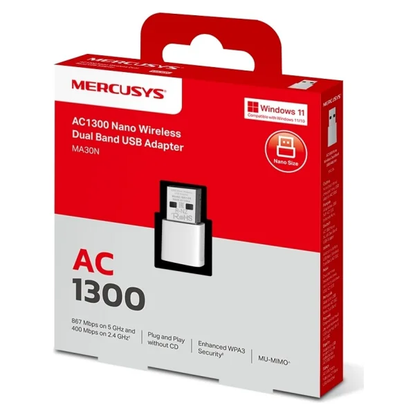 Mercusys Ma30n 1300 Mbps Kablosuz Ağ Adaptörü - Görsel 2