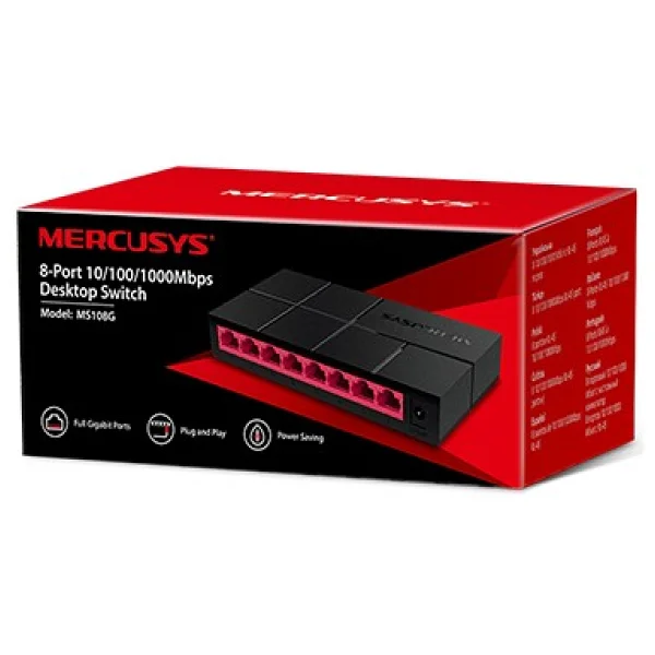 Mercusys Ms108g 8 Port 10/100/1000 Mbps Gigabit Switch - Görsel 5