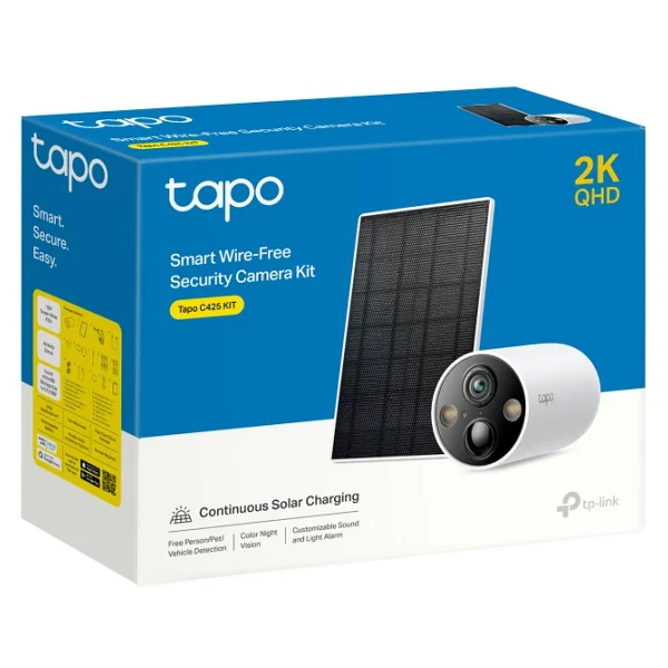 Tp-Link Tapo C425 Kıt Bullet 2k 4 Mp Güneş Enerjili Gece Görüşlü Ip Wi-Fi Güvenlik Kamerası - Görsel 2