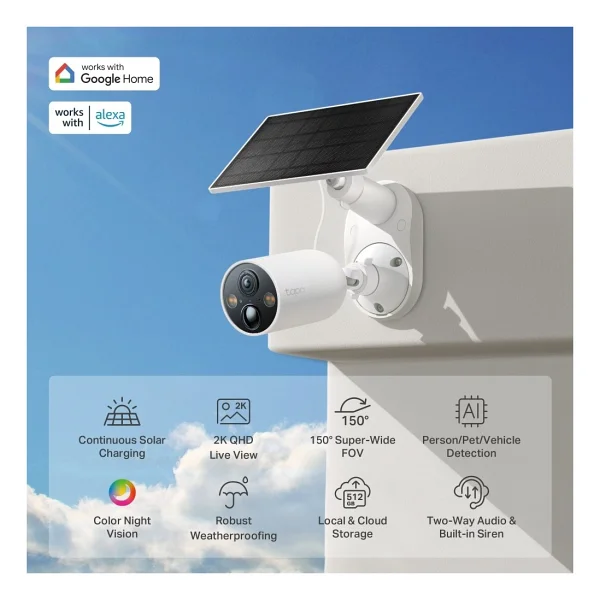 Tp-Link Tapo C425 Kıt Bullet 2k 4 Mp Güneş Enerjili Gece Görüşlü Ip Wi-Fi Güvenlik Kamerası - Görsel 3