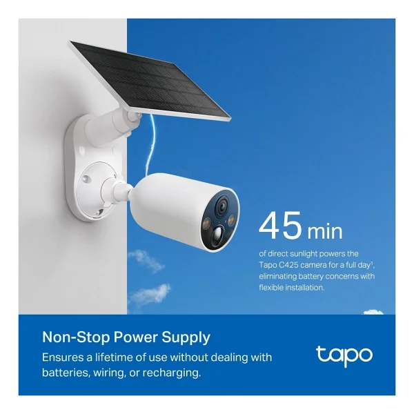 Tp-Link Tapo C425 Kıt Bullet 2k 4 Mp Güneş Enerjili Gece Görüşlü Ip Wi-Fi Güvenlik Kamerası - Görsel 5