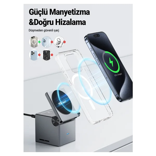 Acefast E18 Kablosuz Hızlı Şarj Aleti - Görsel 10