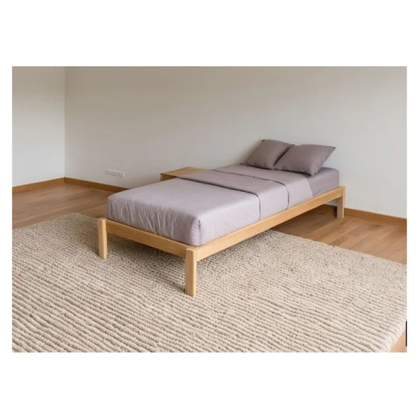 Doğal Masif Ahşap Butik Karyola Naturel Başlıksız 140x200 Cm - Çam - 140 X 200 Cm - Görsel 4