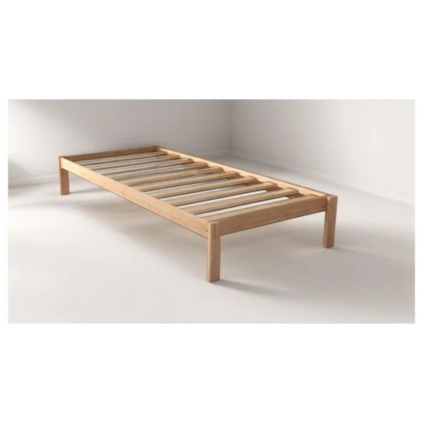 Doğal Masif Ahşap Butik Karyola Naturel Başlıksız 140x200 Cm - Çam - 140 X 200 Cm - Görsel 2