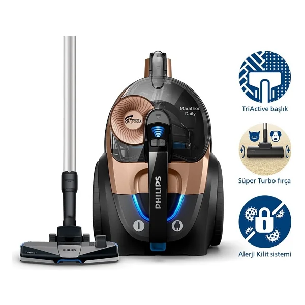 Philips Marathon Daily Xb7151/07 900 W Toz Torbasız Süpürge - Görsel 6